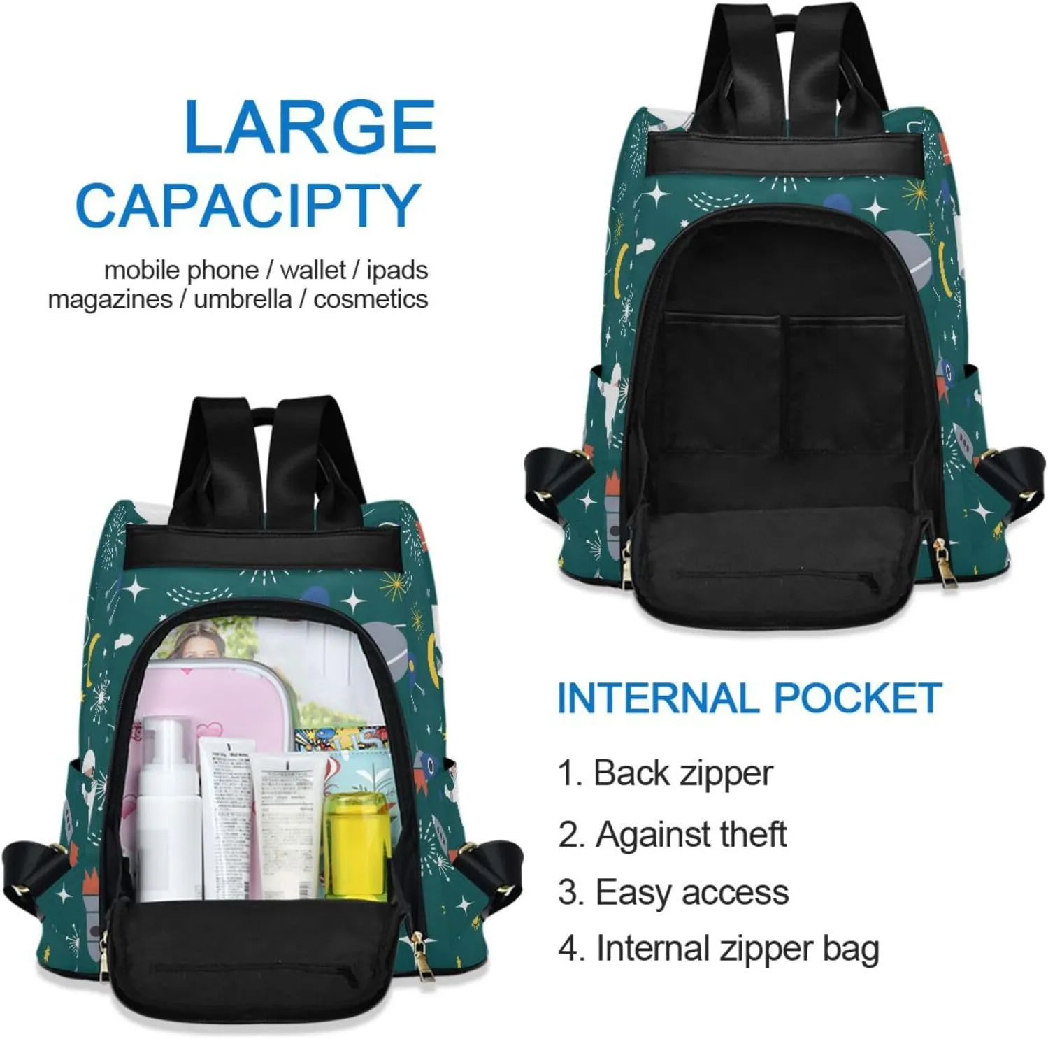 Backpack Purse for Women Anti Theft Fashion Daypack Polyester Travel Bag Crossbody Shoulder Bag Sunflower 13.4 X 5.9 X 15in Pattern 15