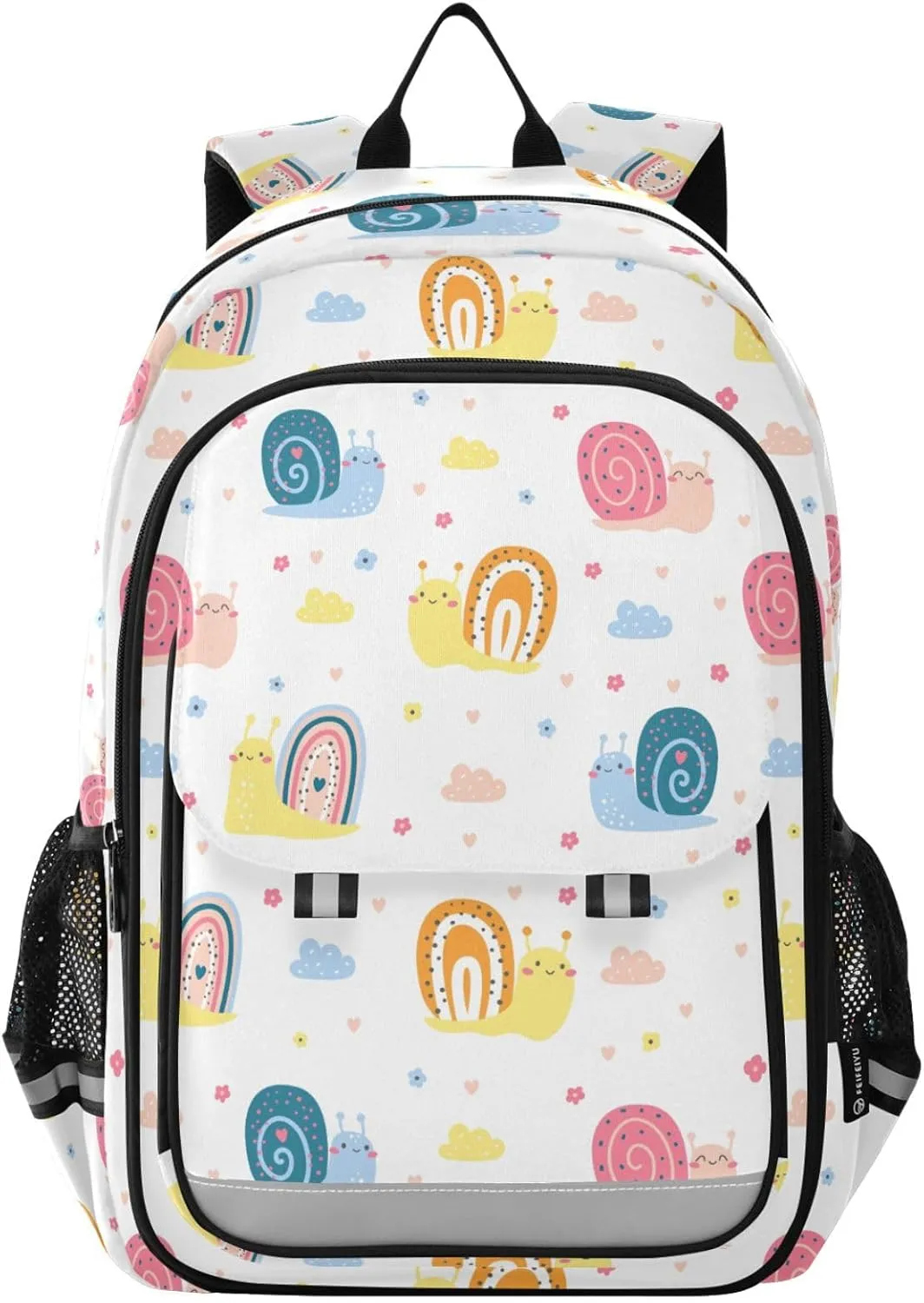 Backpack Snail Rainbow Flowers School Shoulder Bag Lightweight Laptop Backpack Student Casual Travel Daypack