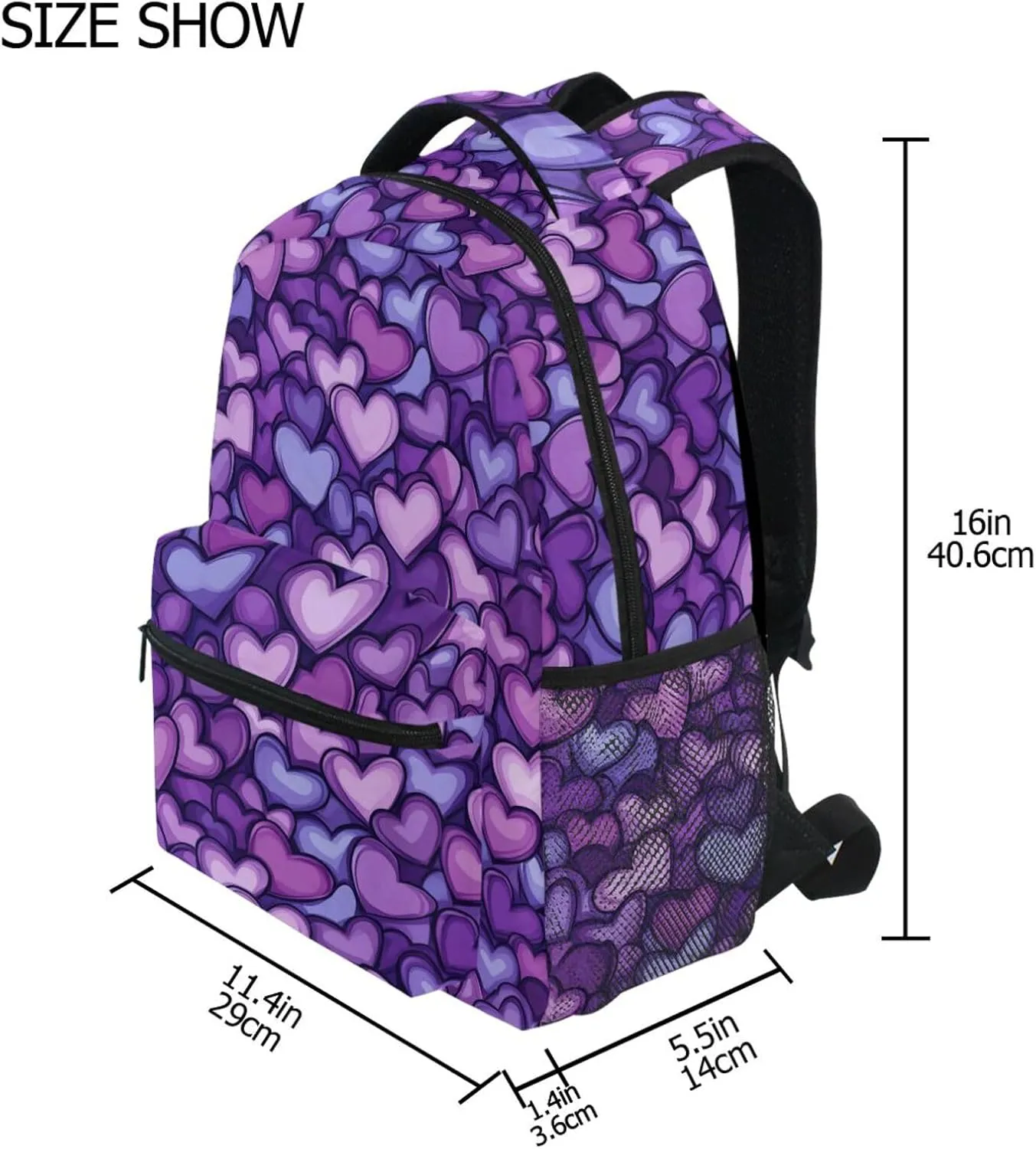 Backpacks for Men and Women Fashion School Bag with Chest Strap for Business Work College Travel Trip Purple Heart Day Purple Heart