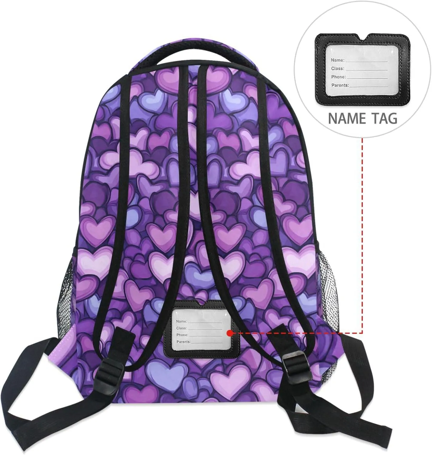 Backpacks for Men and Women Fashion School Bag with Chest Strap for Business Work College Travel Trip Purple Heart Day Purple Heart