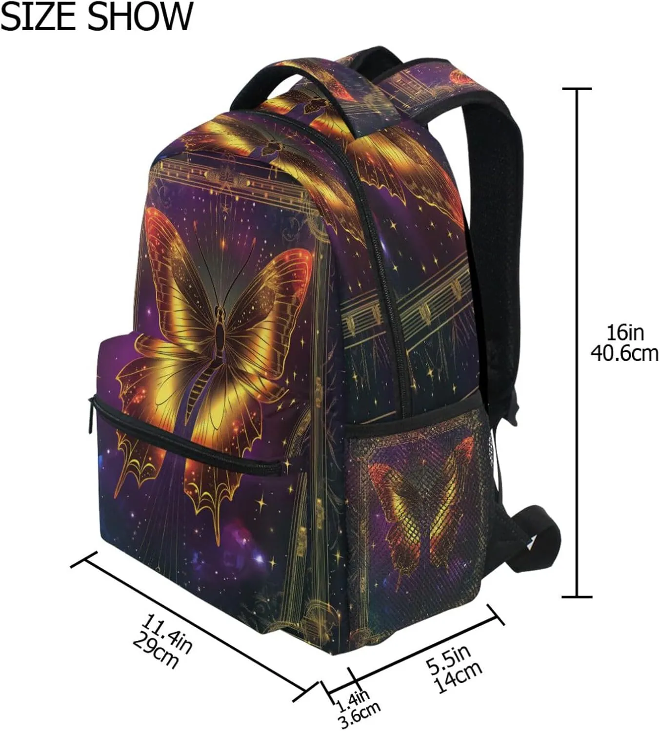 Backpacks for Teenager Fashion College School Computer Bag with Chest Strap for Business Work College Travel Trip Butterfly