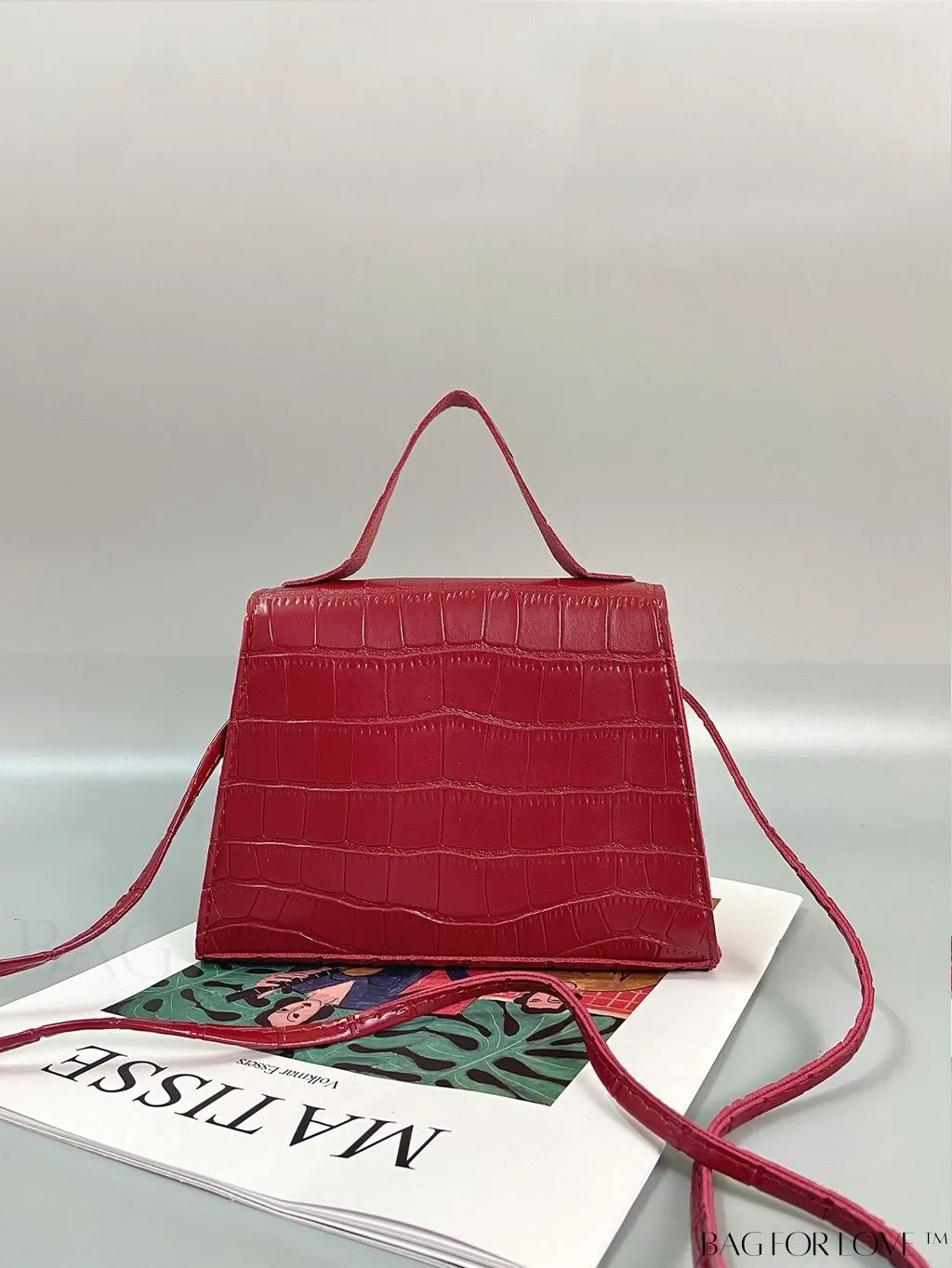 BagForLove - Chic Crocodile Print Metal Floral Embellished Mini Handbag