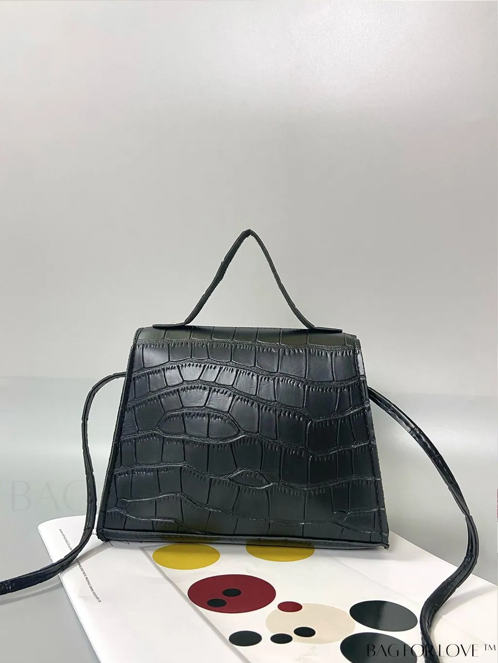BagForLove - Chic Crocodile Print Metal Floral Embellished Mini Handbag