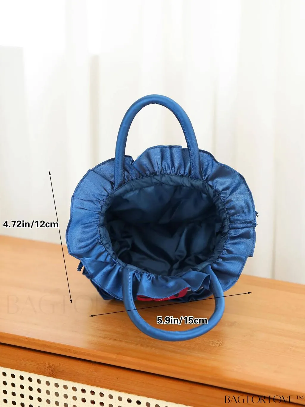 BagForLove - Chic Mini Drawstring Bucket Bag with Delicate Floral Decor