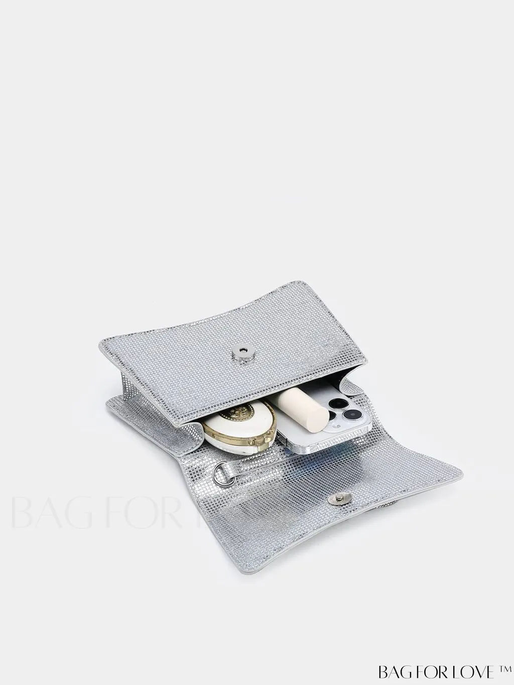 BagForLove - Chic Rhinestone-Embellished Mini Flap Handbag for Fashionistas