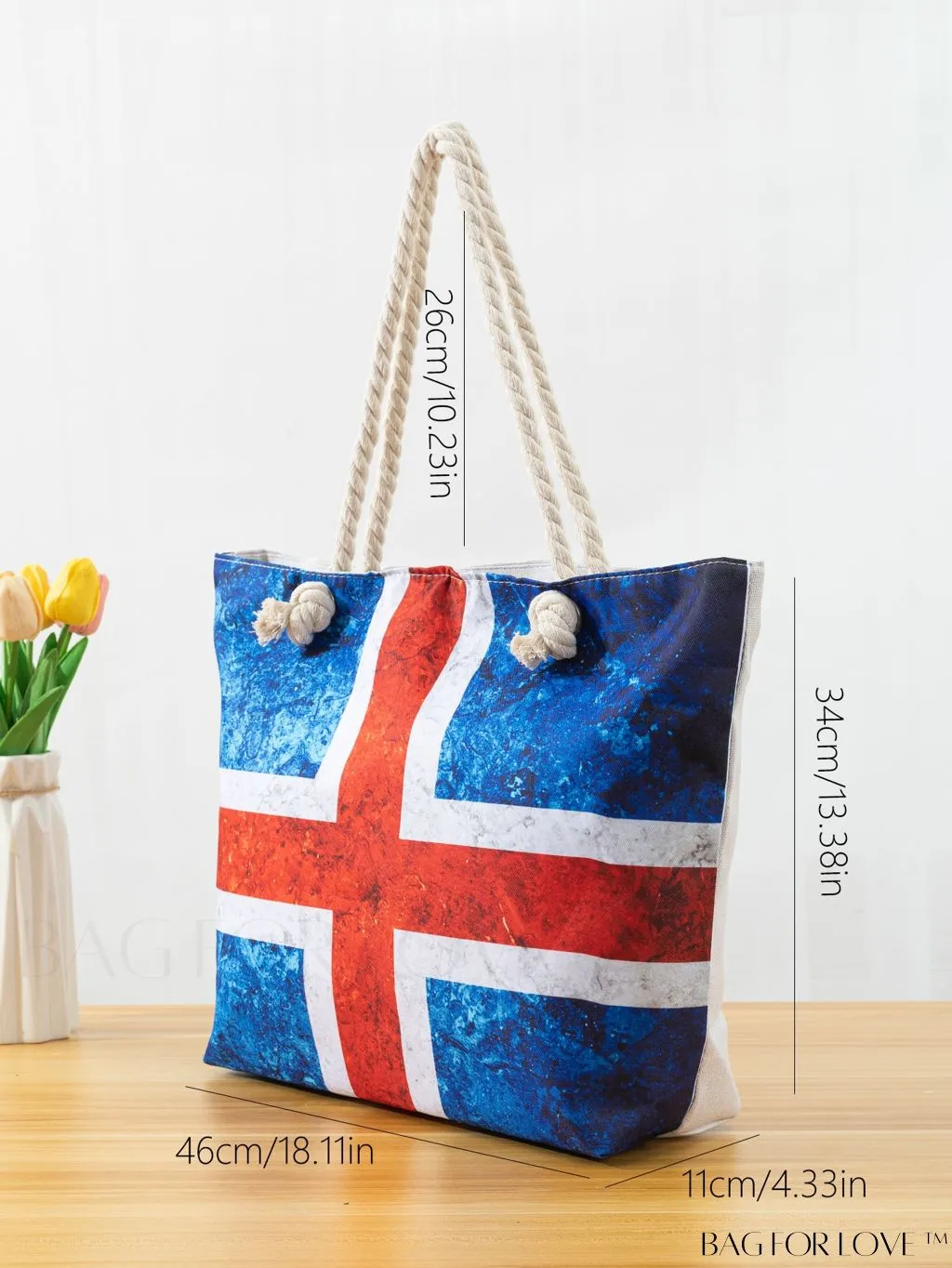 BagForLove - Chic Student Tote Bag with Striking Contrast Striped Design