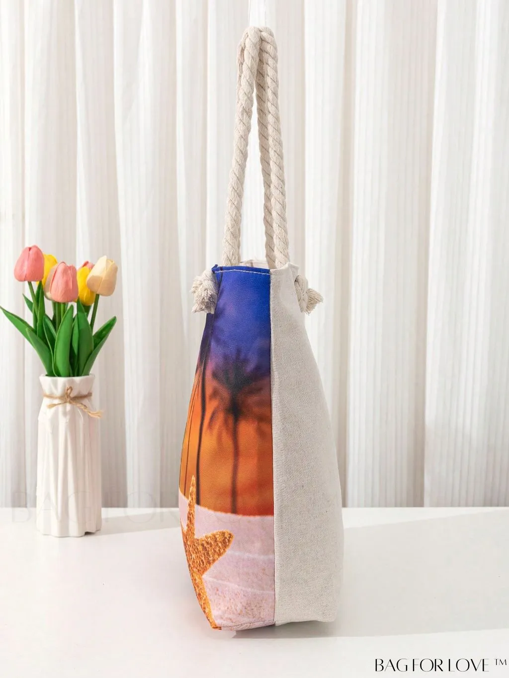 BagForLove - Chic Student Tote Bag with Striking Contrast Striped Design