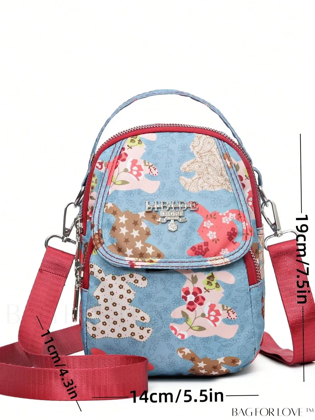 BagForLove - Compact Nylon Satchel with Playful Cartoon Graphics