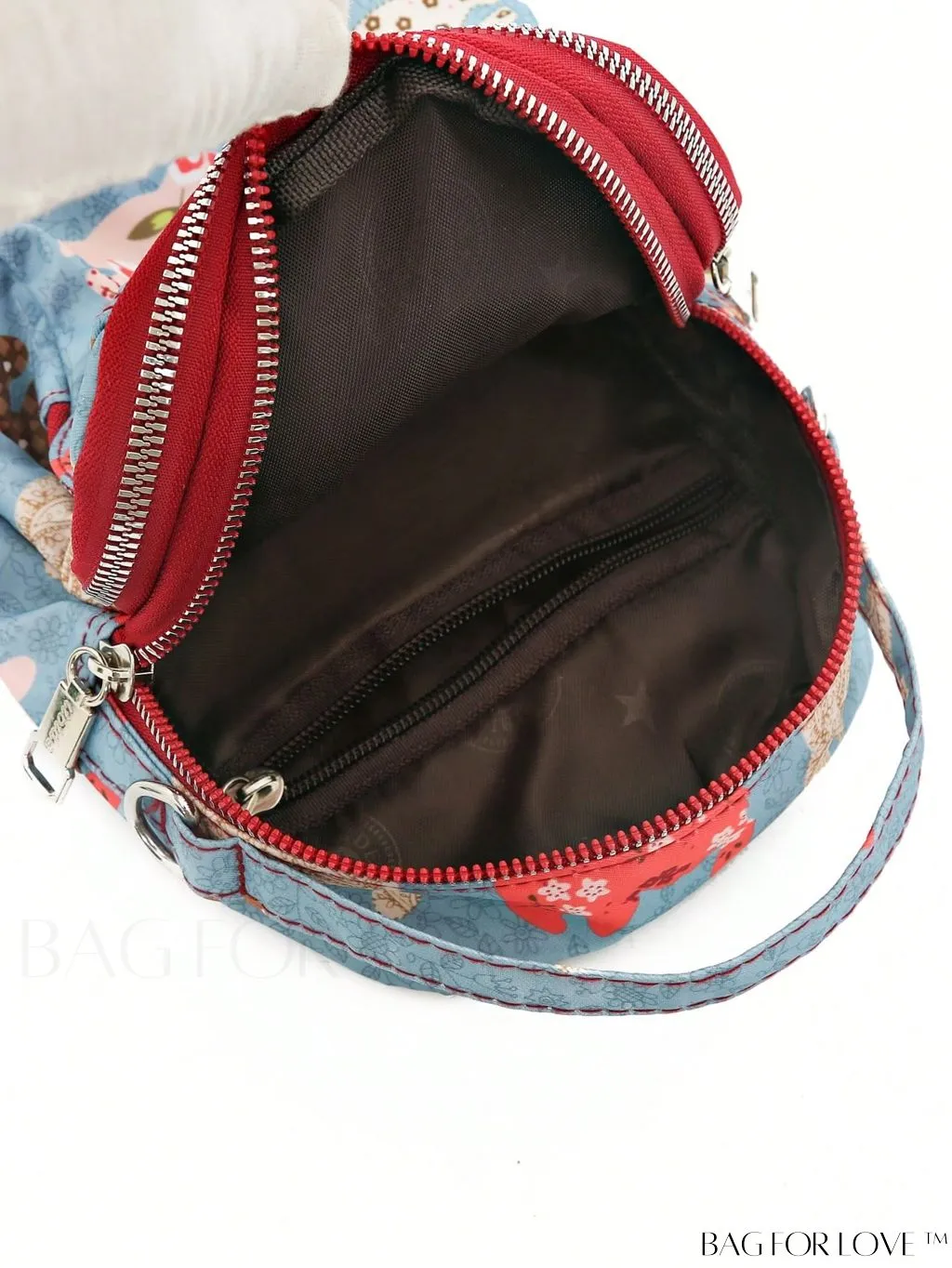 BagForLove - Compact Nylon Satchel with Playful Cartoon Graphics