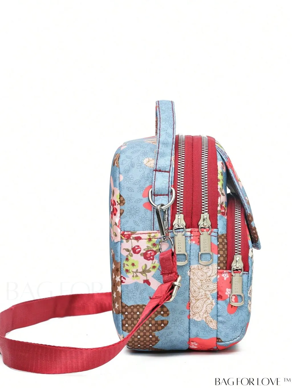 BagForLove - Compact Nylon Satchel with Playful Cartoon Graphics