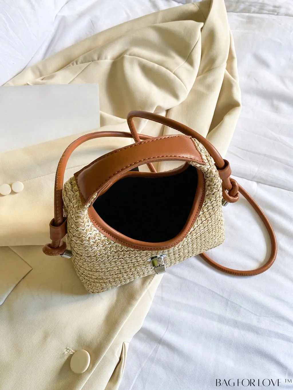 BagForLove - Compact Twist Lock Hobo Bag with Raw Trim