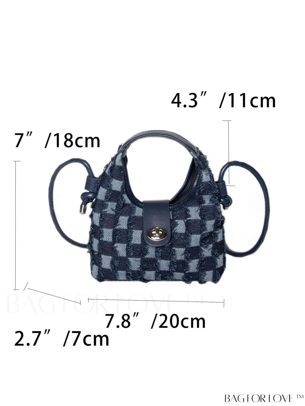 BagForLove - Compact Twist Lock Hobo Bag with Raw Trim