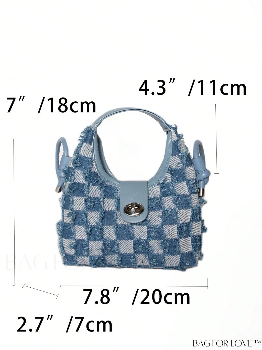 BagForLove - Compact Twist Lock Hobo Bag with Raw Trim