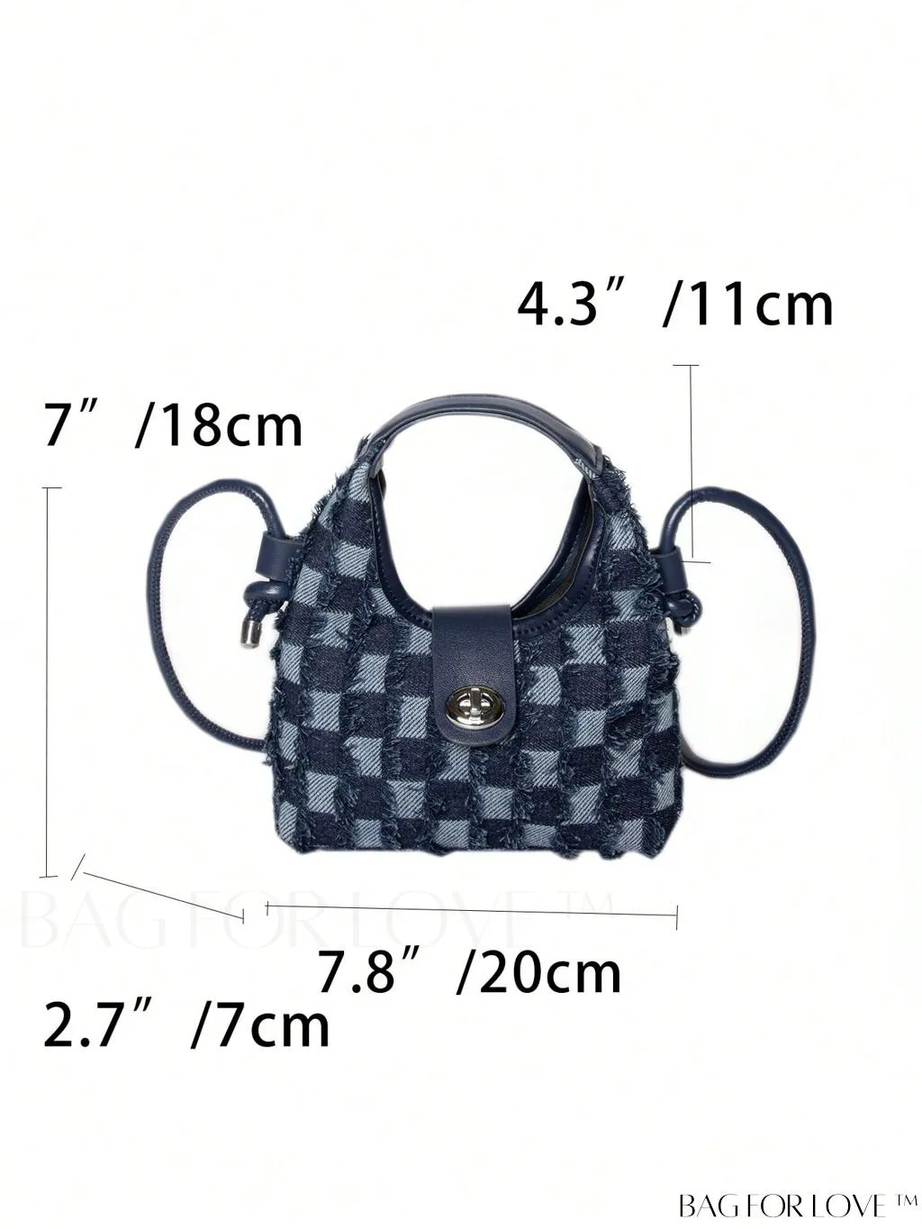 BagForLove - Compact Twist Lock Hobo Bag with Raw Trim