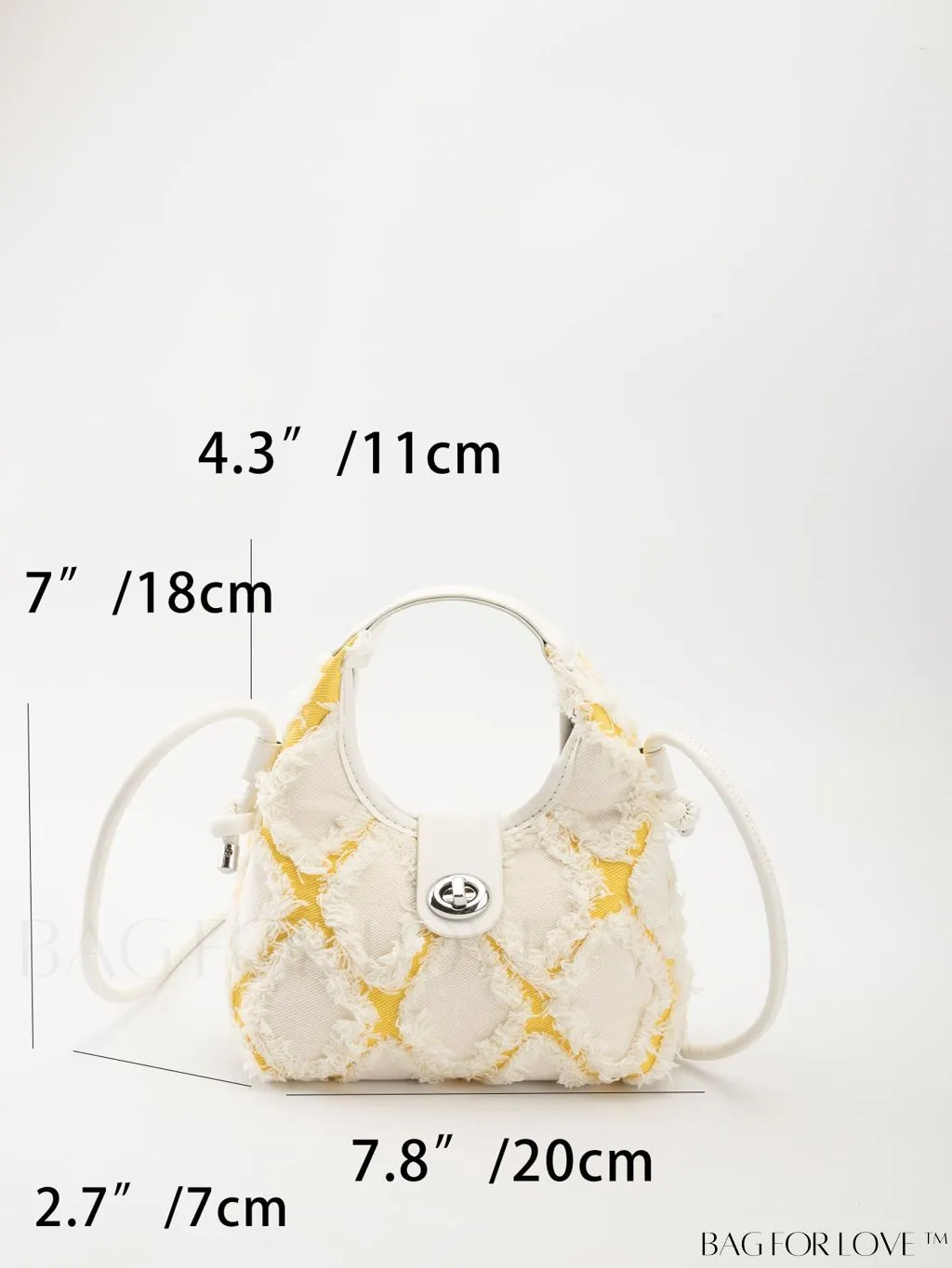 BagForLove - Compact Twist Lock Hobo Bag with Raw Trim