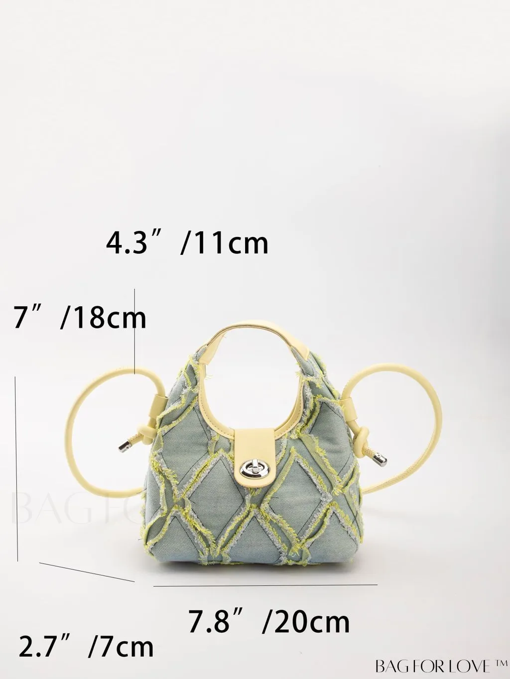 BagForLove - Compact Twist Lock Hobo Bag with Raw Trim