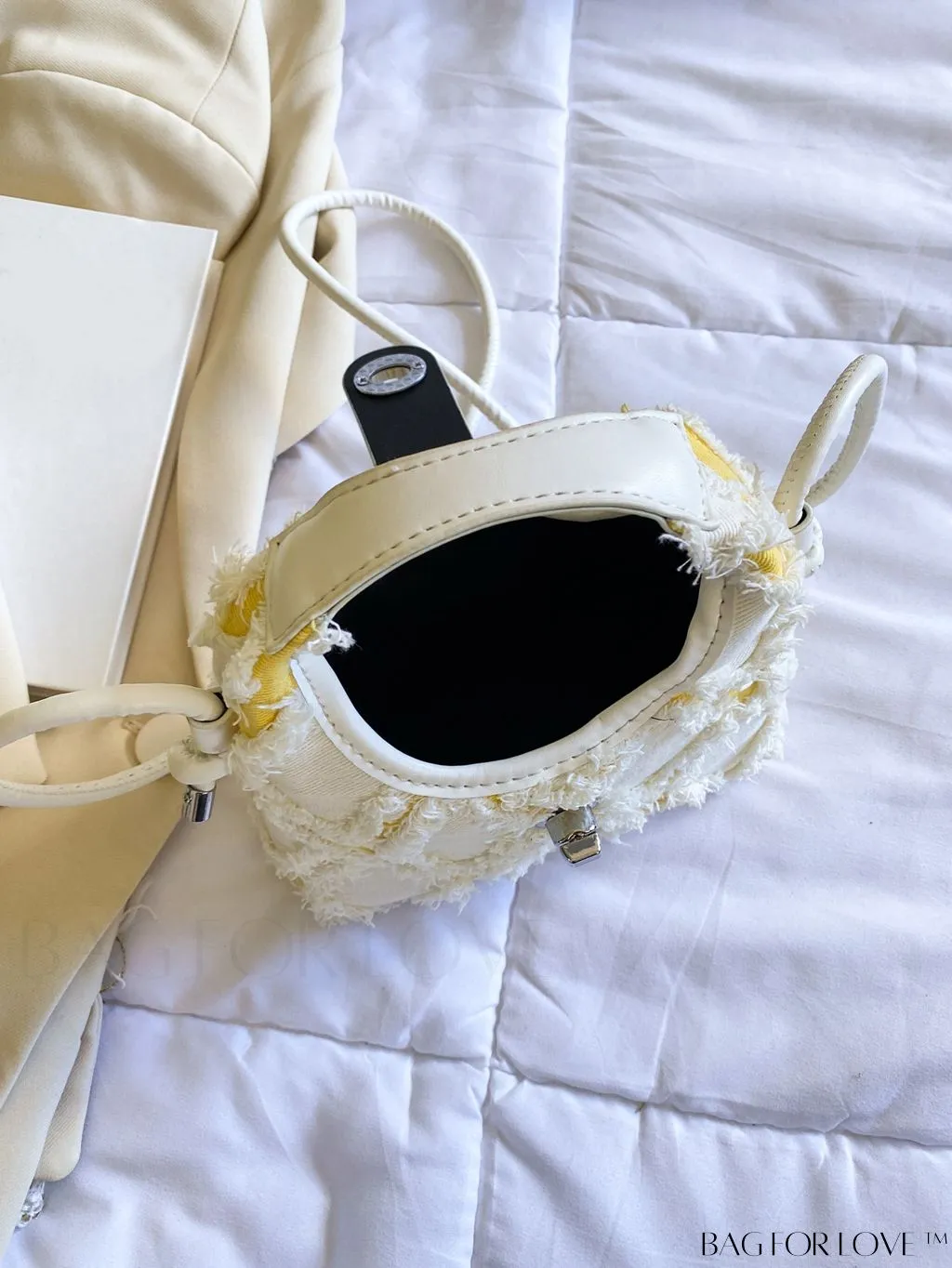 BagForLove - Compact Twist Lock Hobo Bag with Raw Trim