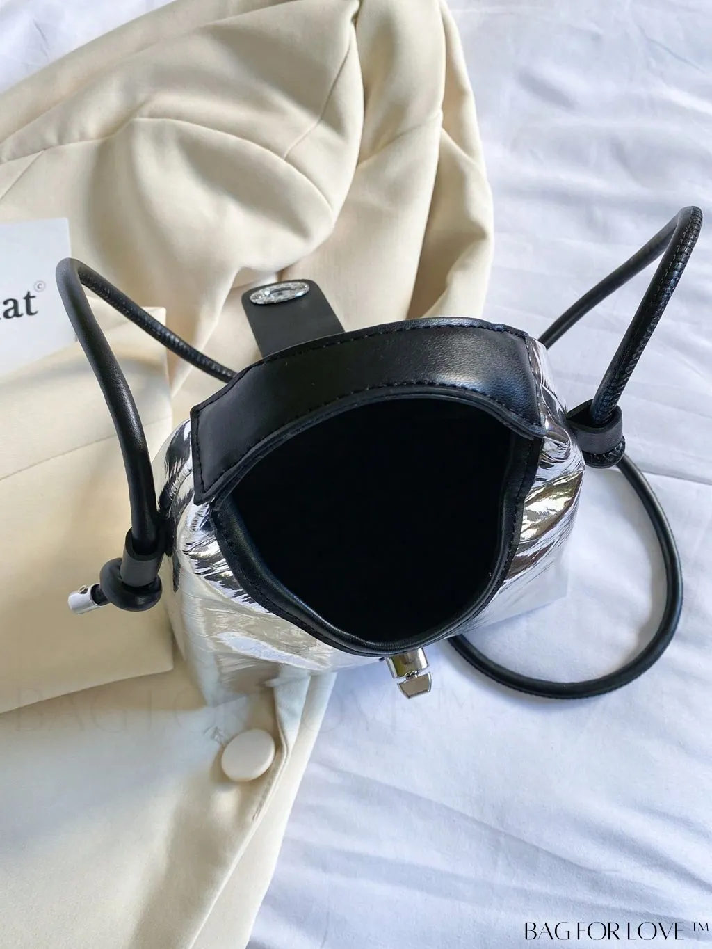 BagForLove - Compact Twist Lock Hobo Bag with Raw Trim