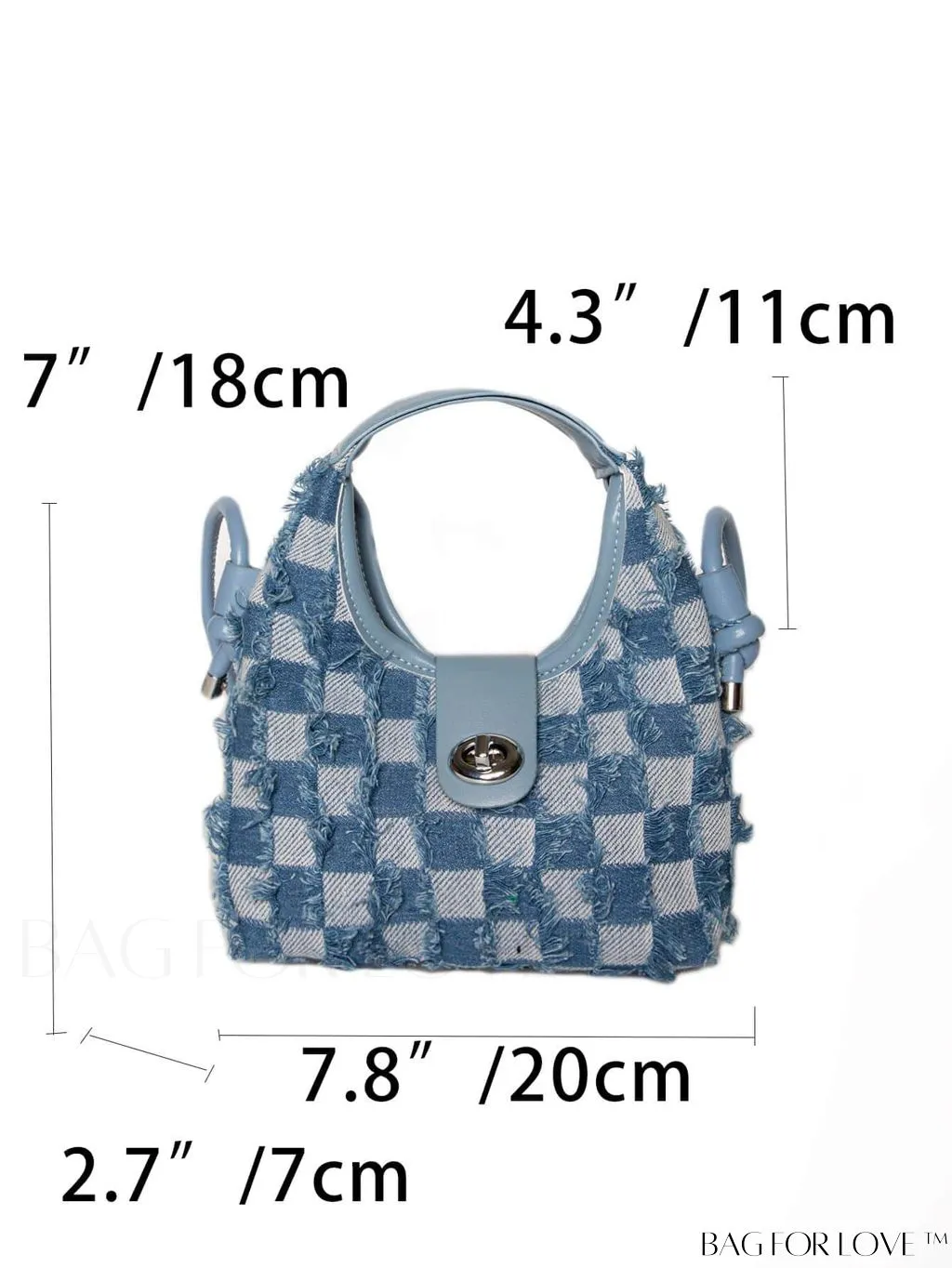 BagForLove - Compact Twist Lock Hobo Bag with Raw Trim