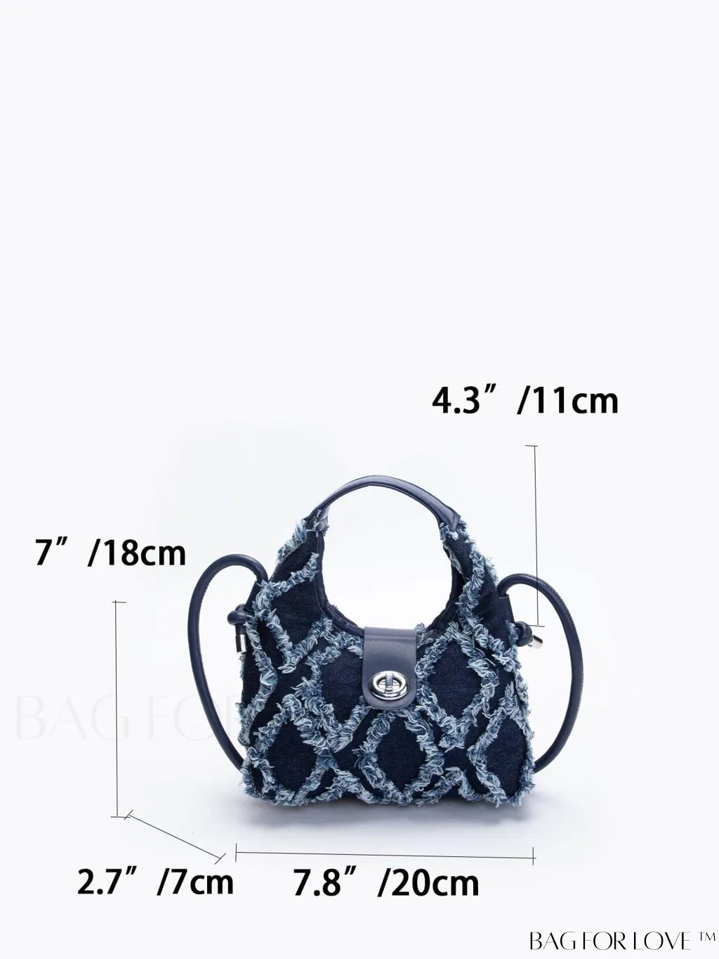 BagForLove - Compact Twist Lock Hobo Bag with Raw Trim