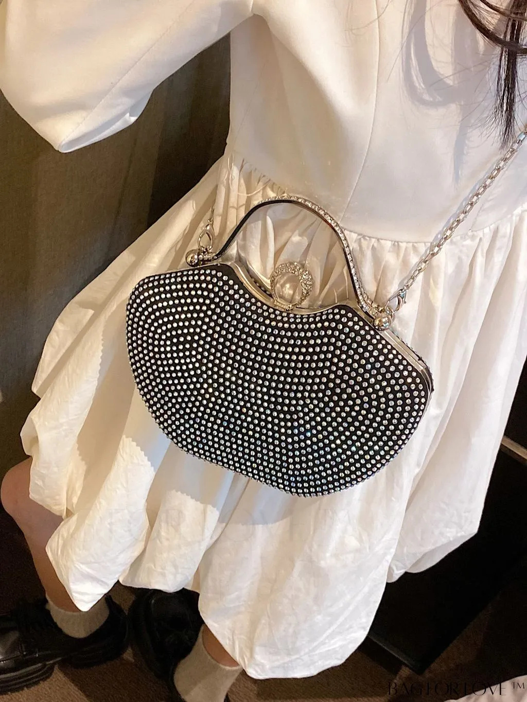 BagForLove - Elegant Rhinestone-Embellished Evening Clutch: Perfect for Parties and Events