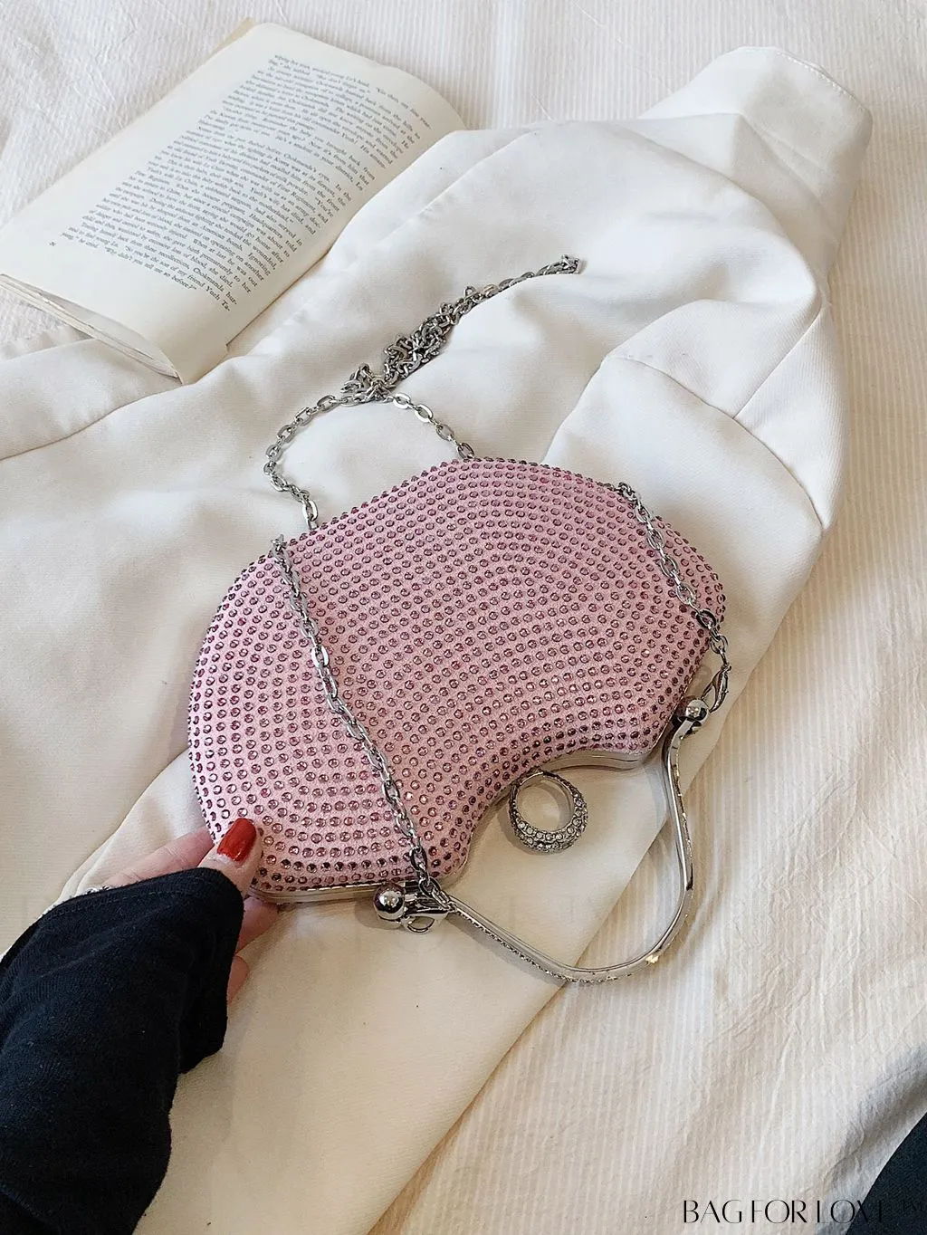 BagForLove - Elegant Rhinestone-Embellished Evening Clutch: Perfect for Parties and Events