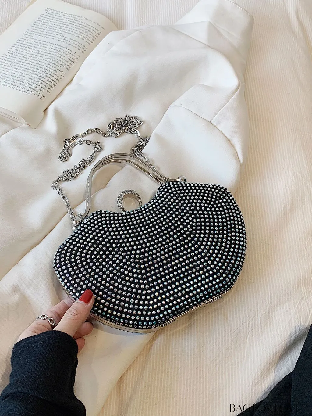 BagForLove - Elegant Rhinestone-Embellished Evening Clutch: Perfect for Parties and Events