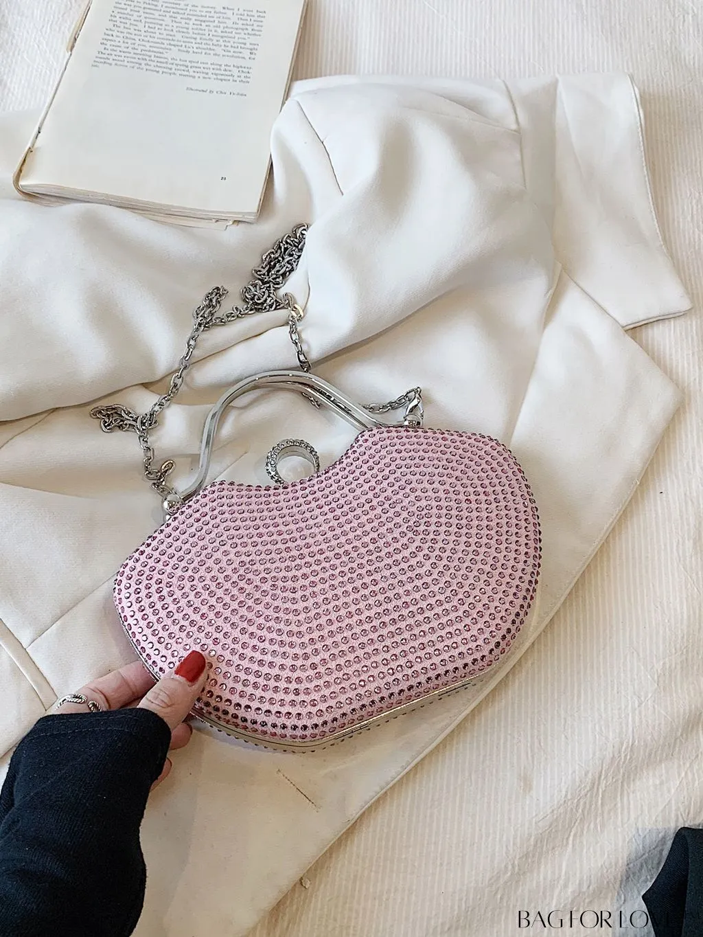 BagForLove - Elegant Rhinestone-Embellished Evening Clutch: Perfect for Parties and Events