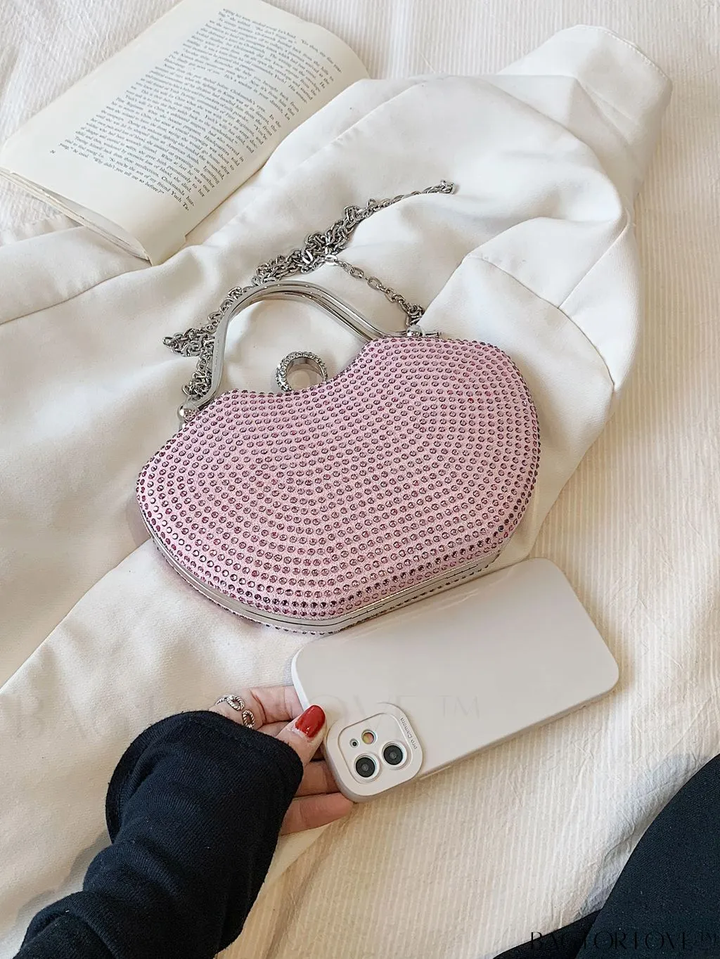 BagForLove - Elegant Rhinestone-Embellished Evening Clutch: Perfect for Parties and Events