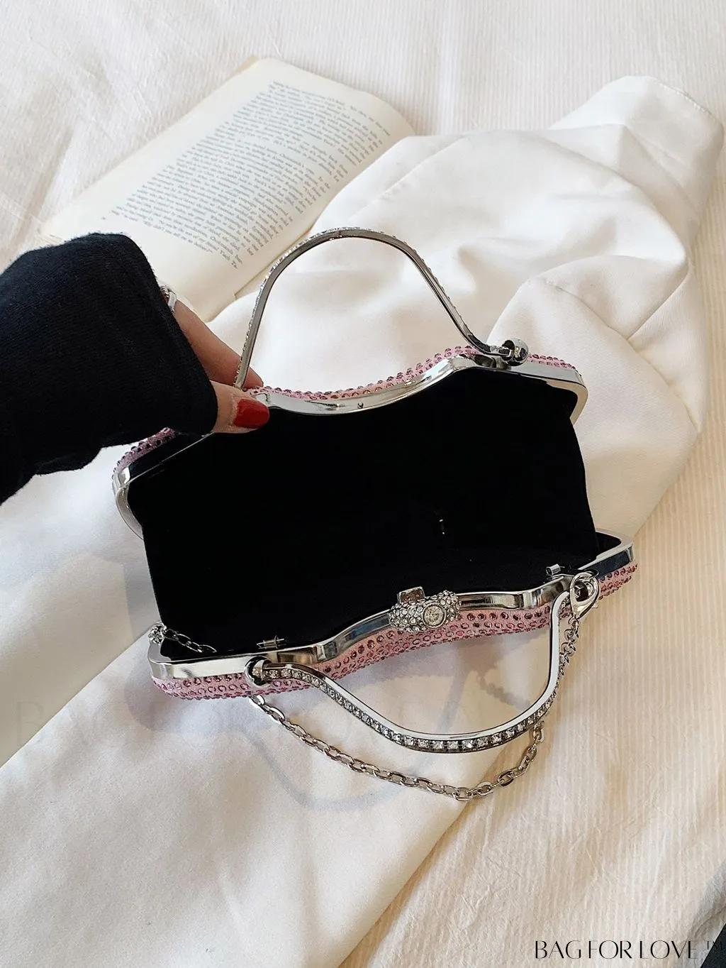BagForLove - Elegant Rhinestone-Embellished Evening Clutch: Perfect for Parties and Events