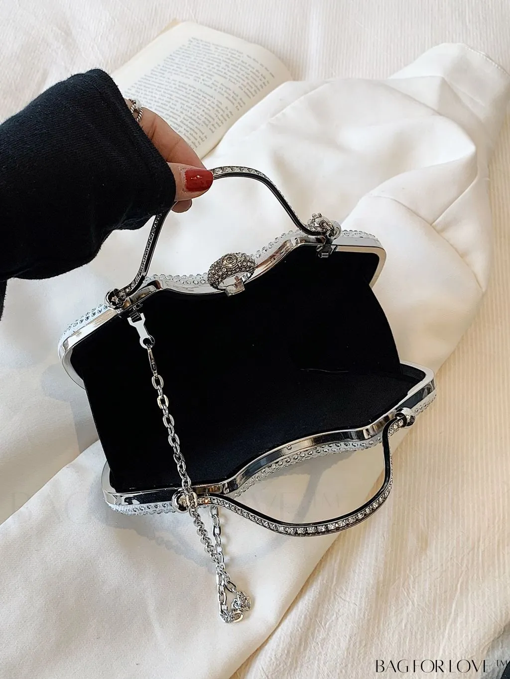BagForLove - Elegant Rhinestone-Embellished Evening Clutch: Perfect for Parties and Events