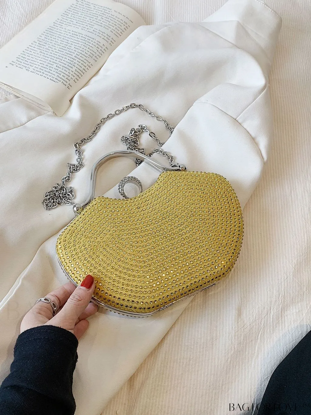 BagForLove - Elegant Rhinestone-Embellished Evening Clutch: Perfect for Parties and Events