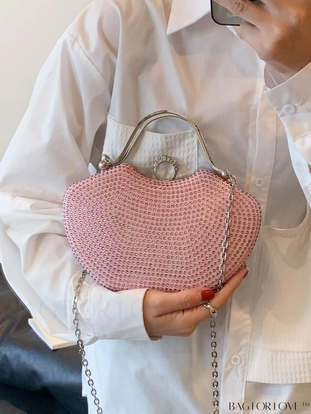 BagForLove - Elegant Rhinestone-Embellished Evening Clutch: Perfect for Parties and Events