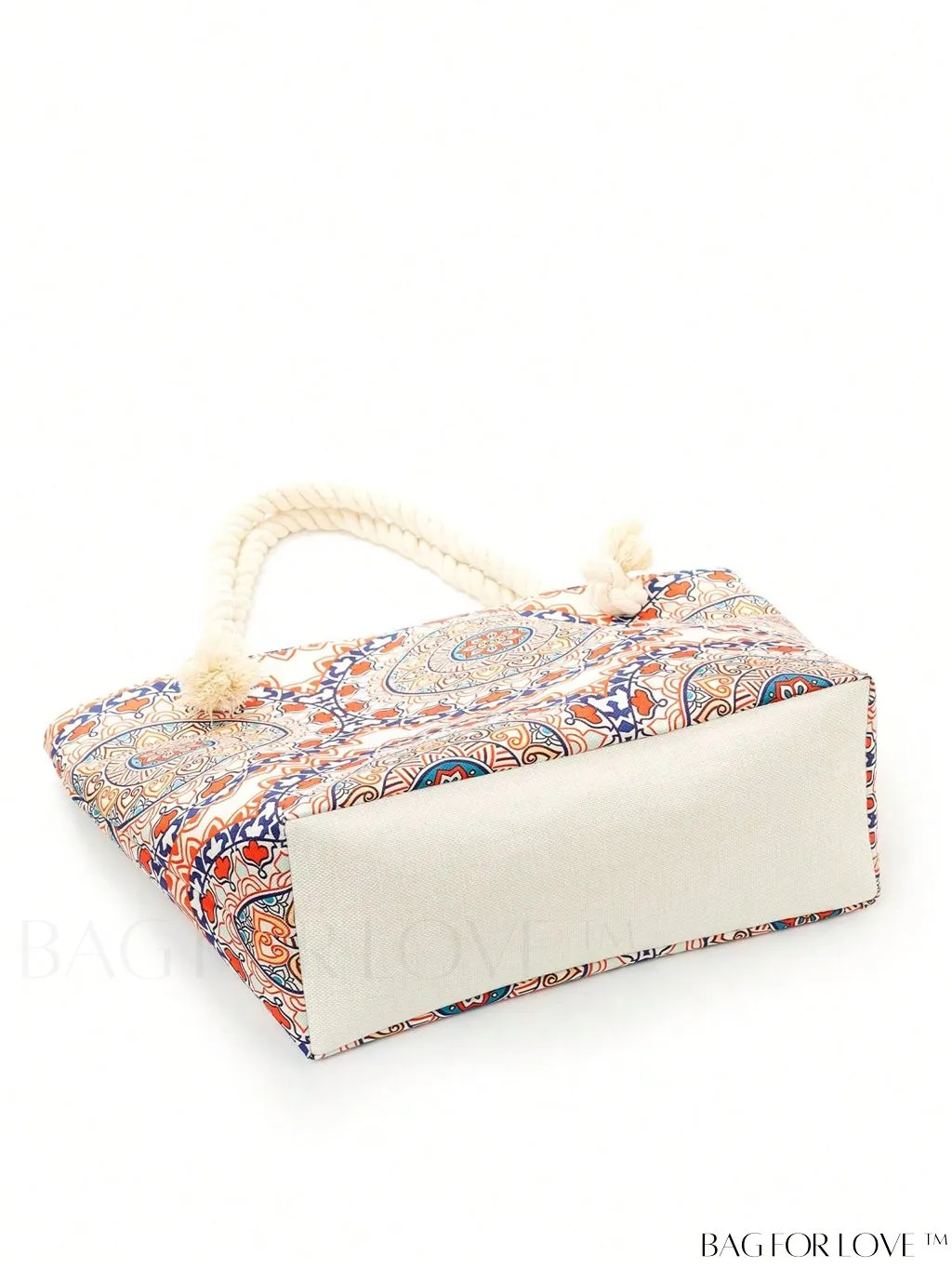 BagForLove - Geometric Pattern Canvas Beach Shopper: Colorblock Design