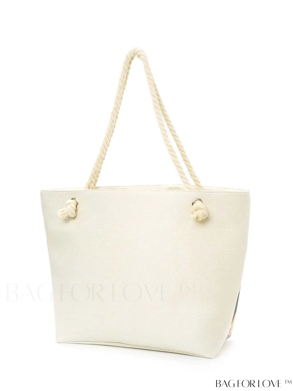 BagForLove - Geometric Pattern Canvas Beach Shopper: Colorblock Design