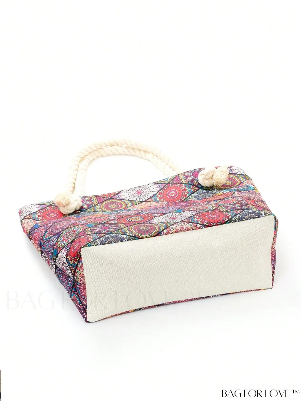 BagForLove - Geometric Pattern Canvas Beach Shopper: Colorblock Design