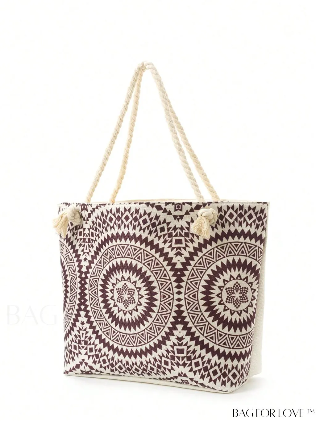 BagForLove - Geometric Pattern Canvas Beach Shopper: Colorblock Design