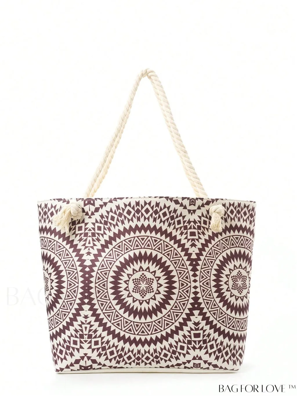 BagForLove - Geometric Pattern Canvas Beach Shopper: Colorblock Design