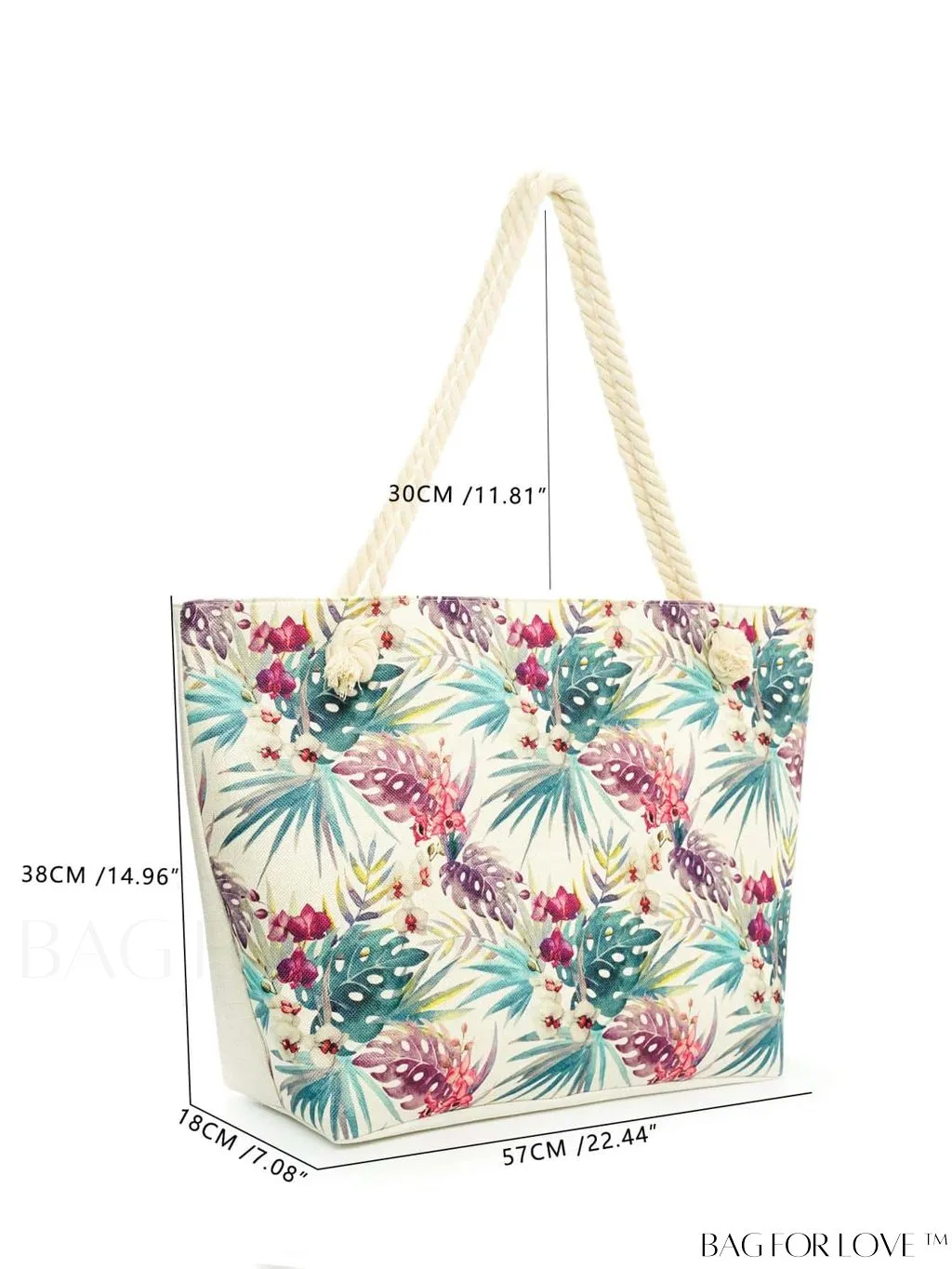 BagForLove - Geometric Pattern Canvas Beach Shopper: Colorblock Design