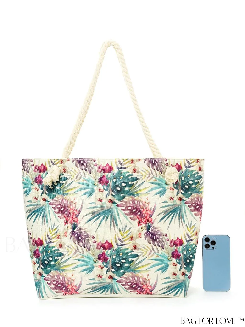 BagForLove - Geometric Pattern Canvas Beach Shopper: Colorblock Design