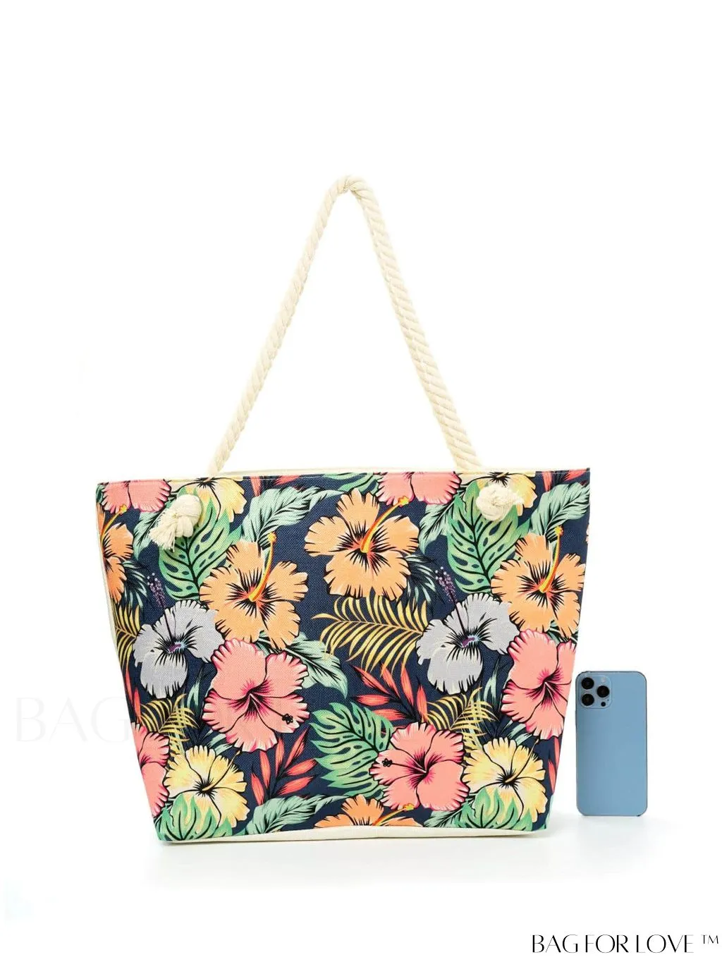 BagForLove - Geometric Pattern Canvas Beach Shopper: Colorblock Design