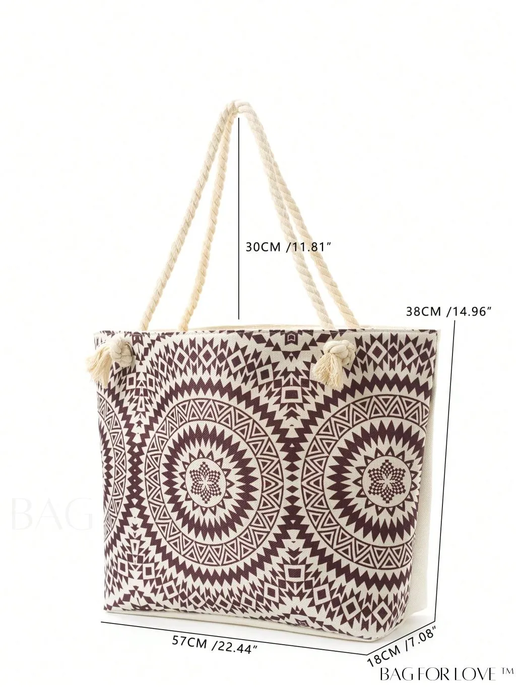 BagForLove - Geometric Pattern Canvas Beach Shopper: Colorblock Design