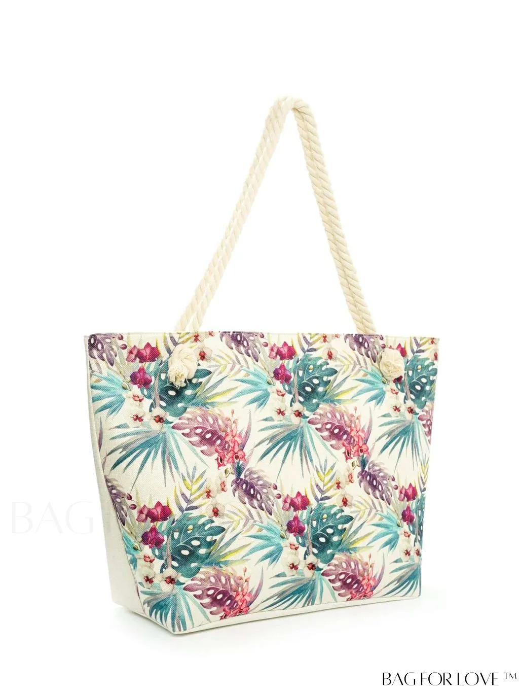 BagForLove - Geometric Pattern Canvas Beach Shopper: Colorblock Design