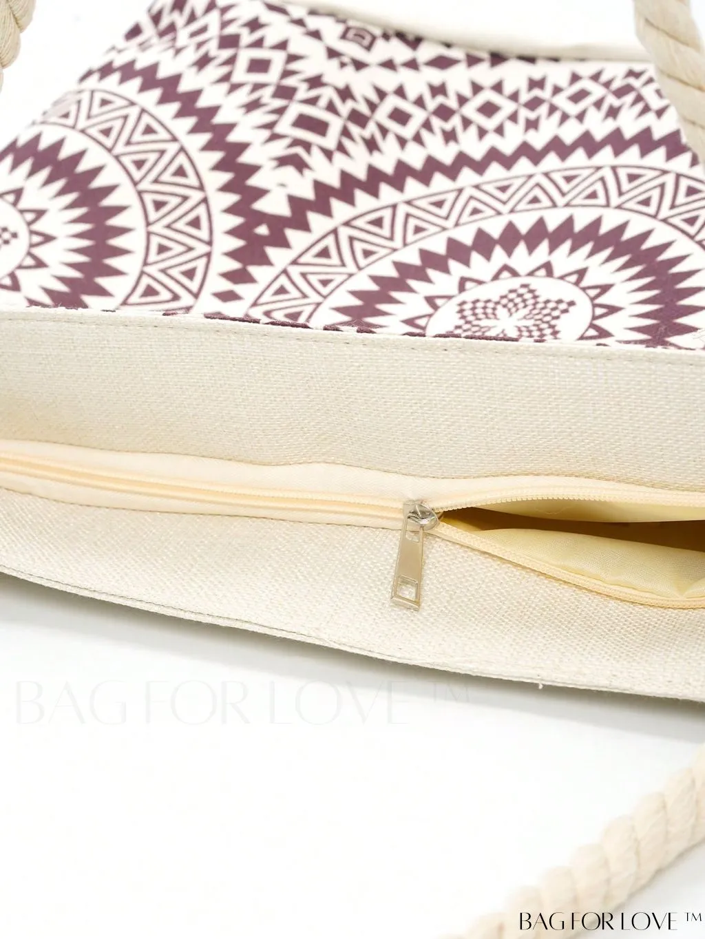 BagForLove - Geometric Pattern Canvas Beach Shopper: Colorblock Design