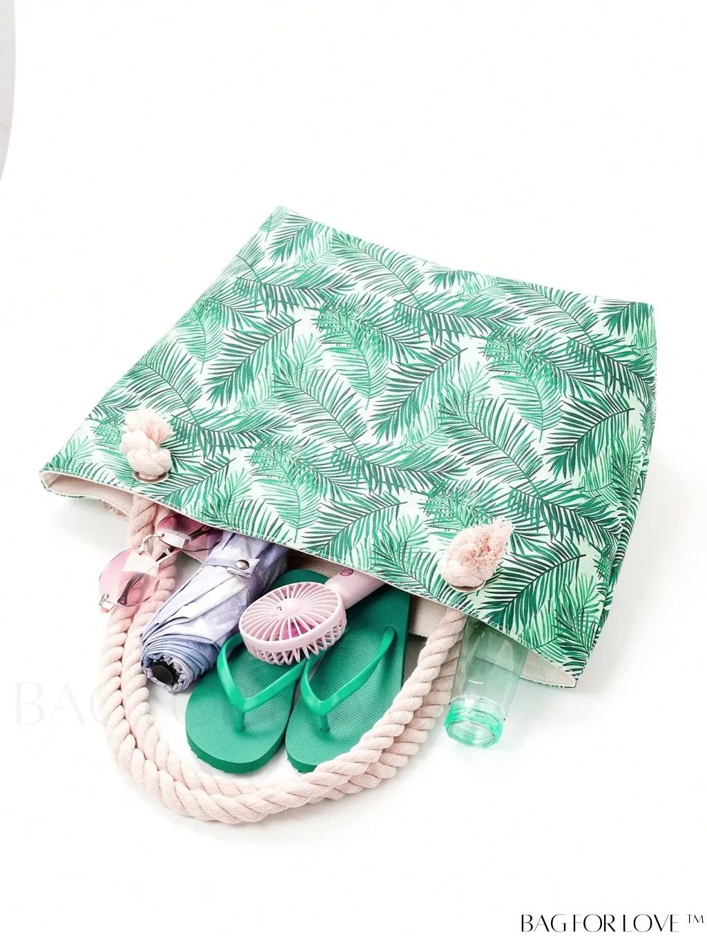BagForLove - Geometric Pattern Canvas Beach Shopper: Colorblock Design