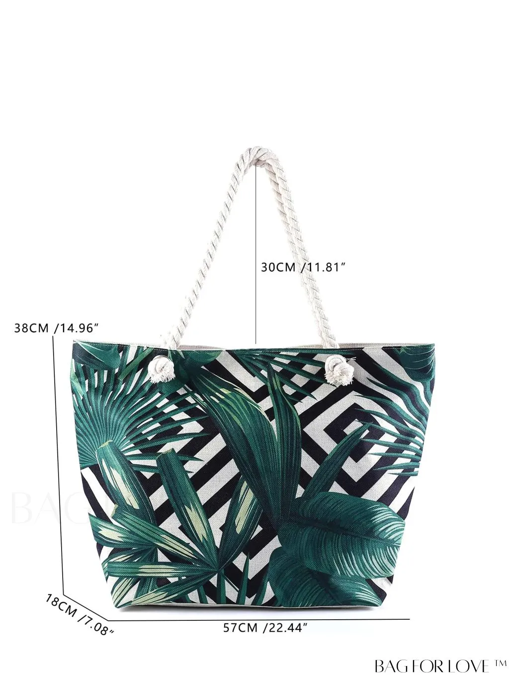 BagForLove - Geometric Pattern Canvas Beach Shopper: Colorblock Design
