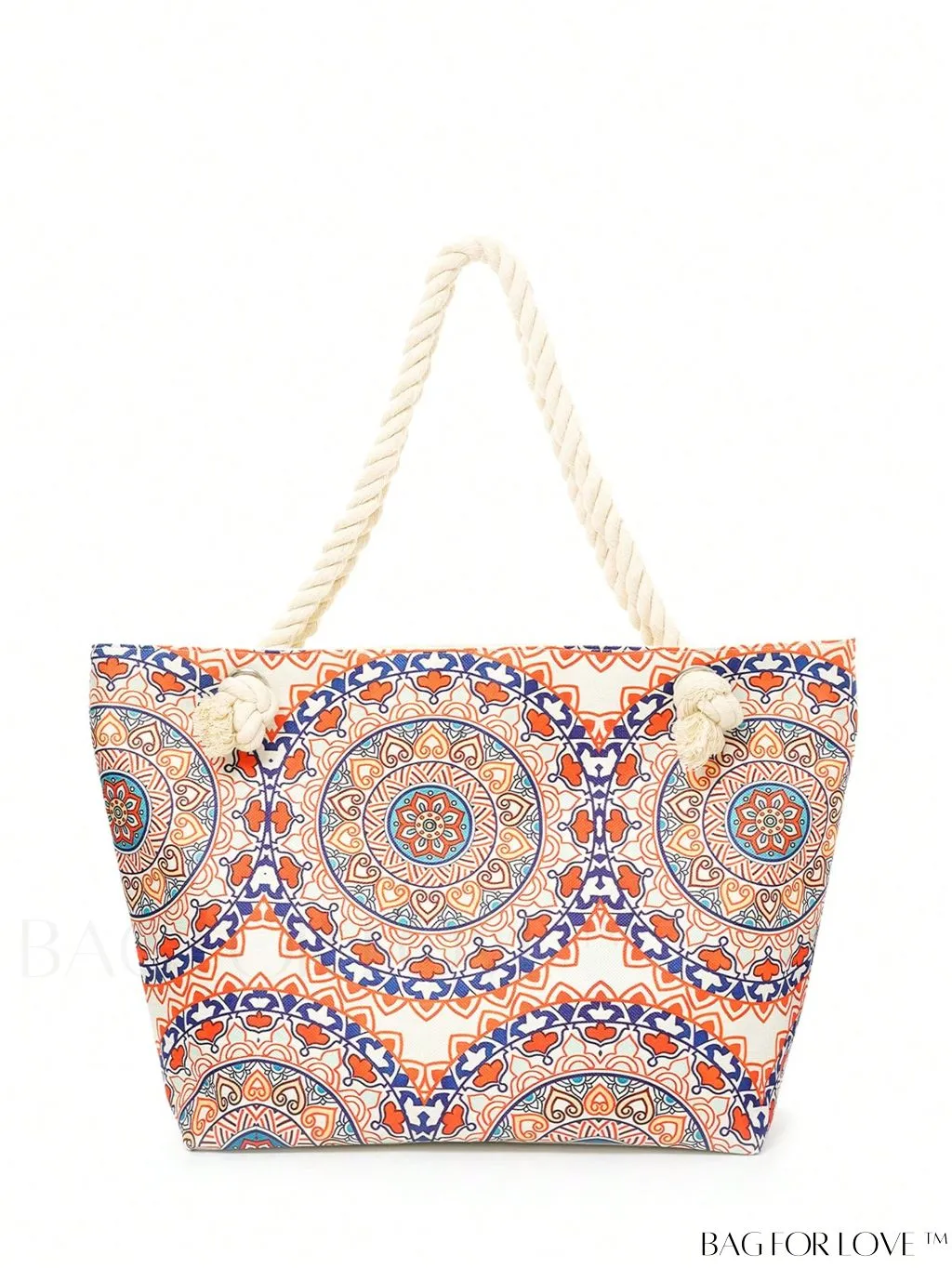 BagForLove - Geometric Pattern Canvas Beach Shopper: Colorblock Design