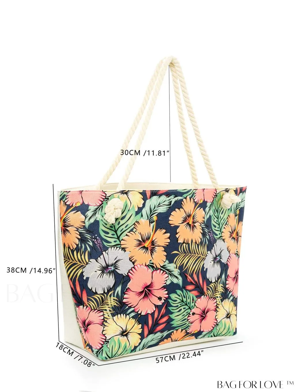 BagForLove - Geometric Pattern Canvas Beach Shopper: Colorblock Design