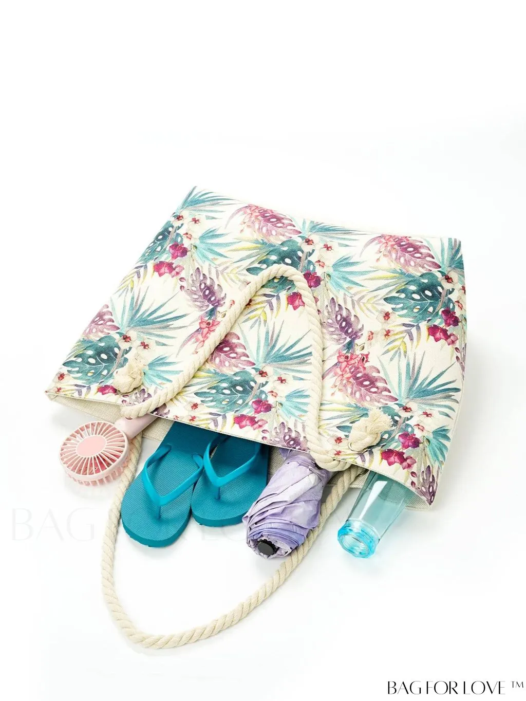 BagForLove - Geometric Pattern Canvas Beach Shopper: Colorblock Design