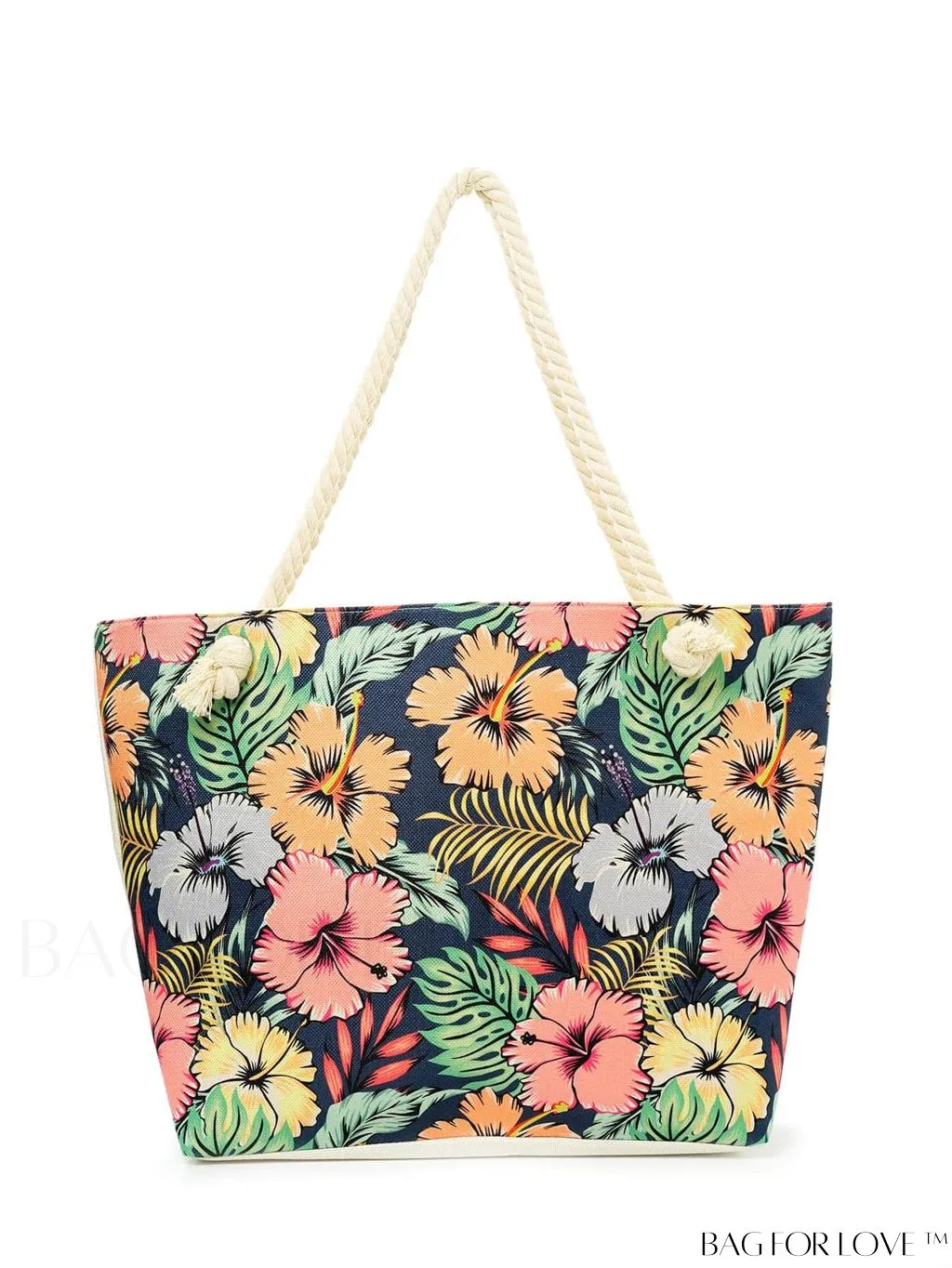 BagForLove - Geometric Pattern Canvas Beach Shopper: Colorblock Design
